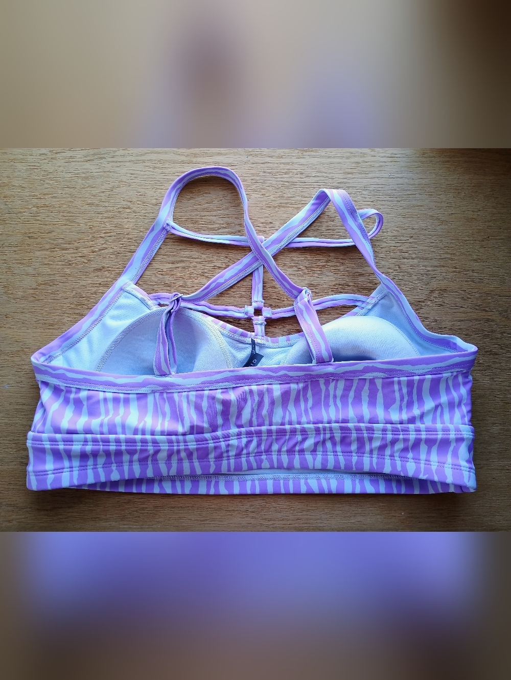 Torrid Purple Zebra Print Strappy Swim Top Plus Size Excellent Condition - Picture 2 of 6